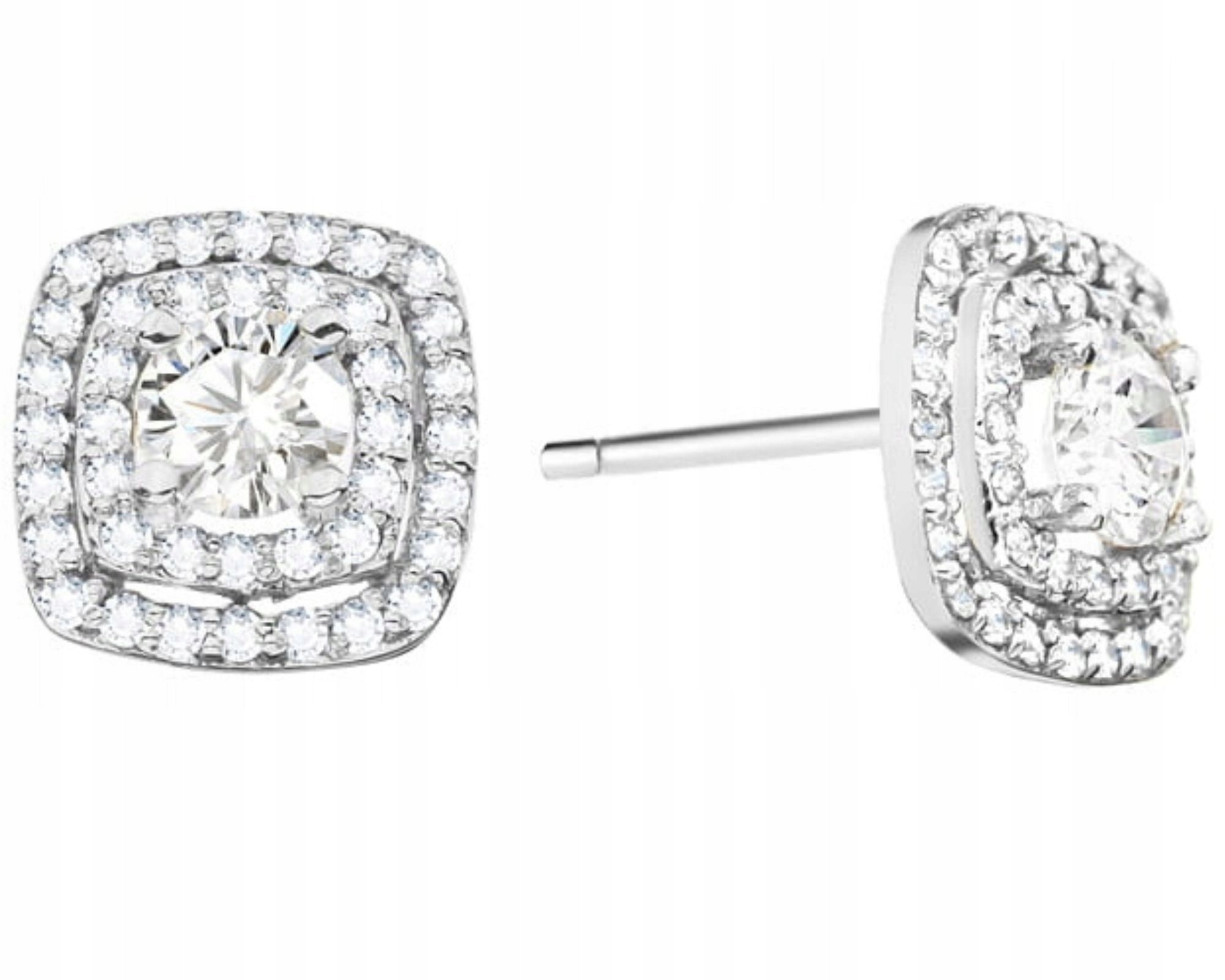 Bílé zlaté náušnice s diamanty Gravírování bonus