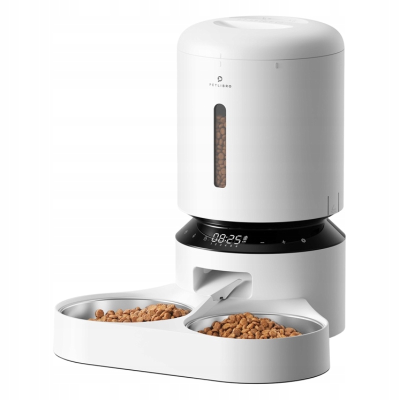 Dávkovač krmiva s dvojitou miskou Petlibro Granary Dual Bowl 5L Bílý
