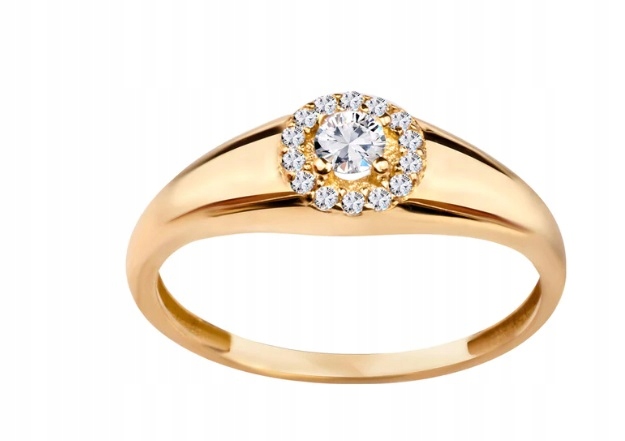 Złoty Pierścionek z Cyrkoniami r15 PZ19515 Verona Jewellery