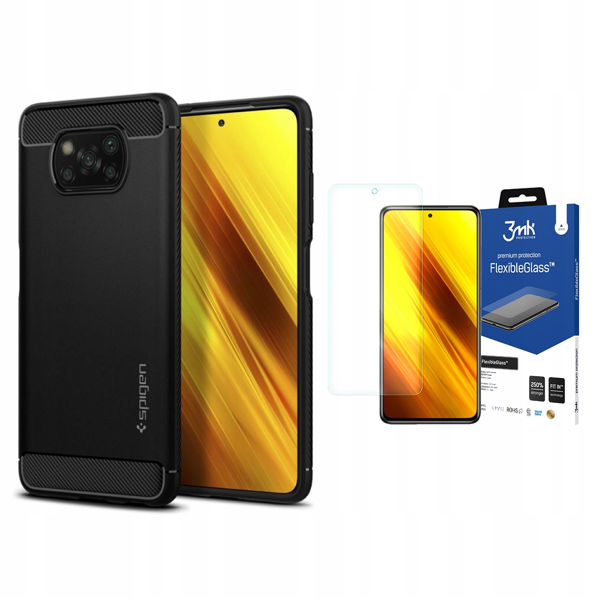 

Spigen Etui Case Do Xiaomi Poco X3 Nfc + Szkło 3MK