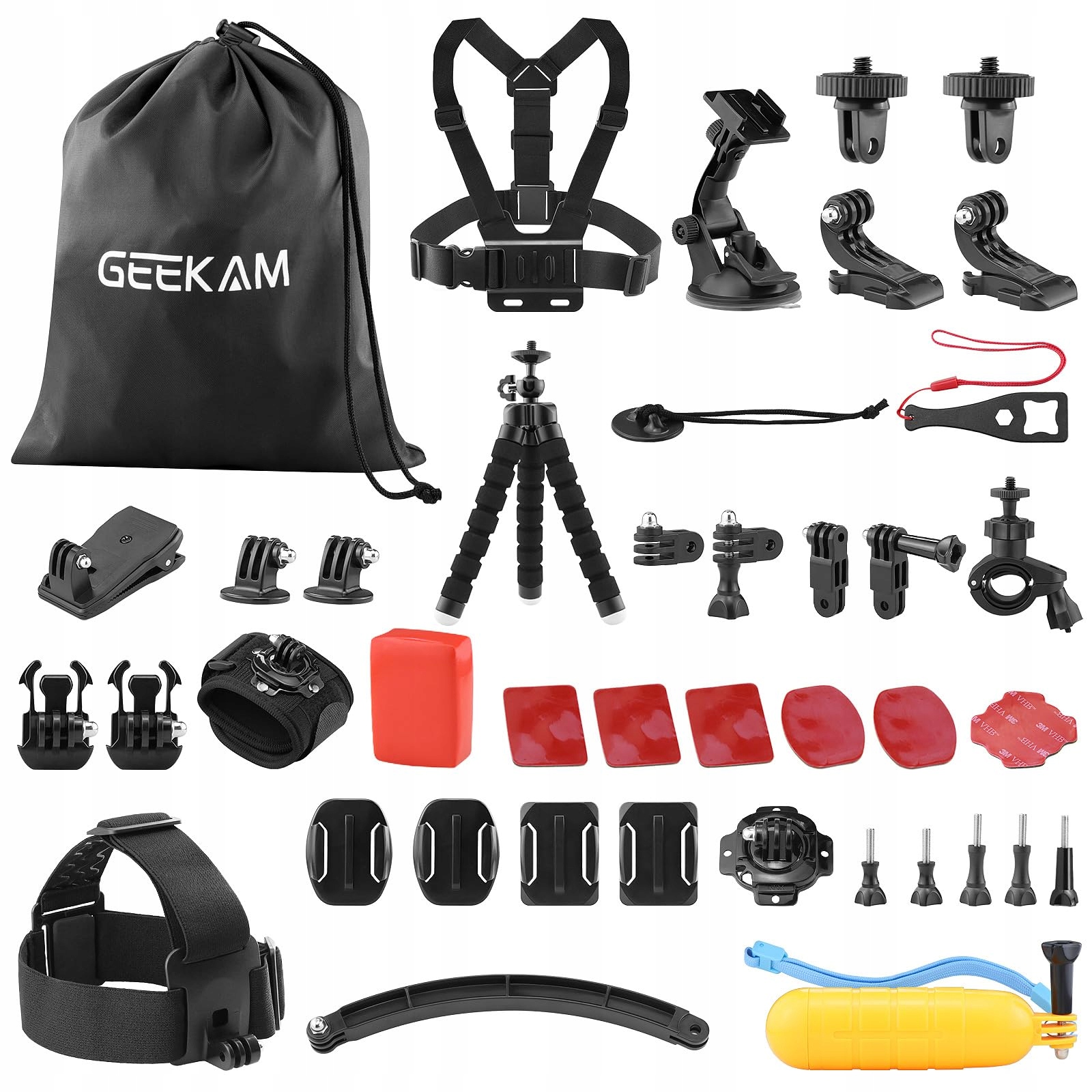 Zestaw Akcesoriów 38w1 Do Kamer Sportowych GoPro DJI SJCAM GeeKam — miniatura 8