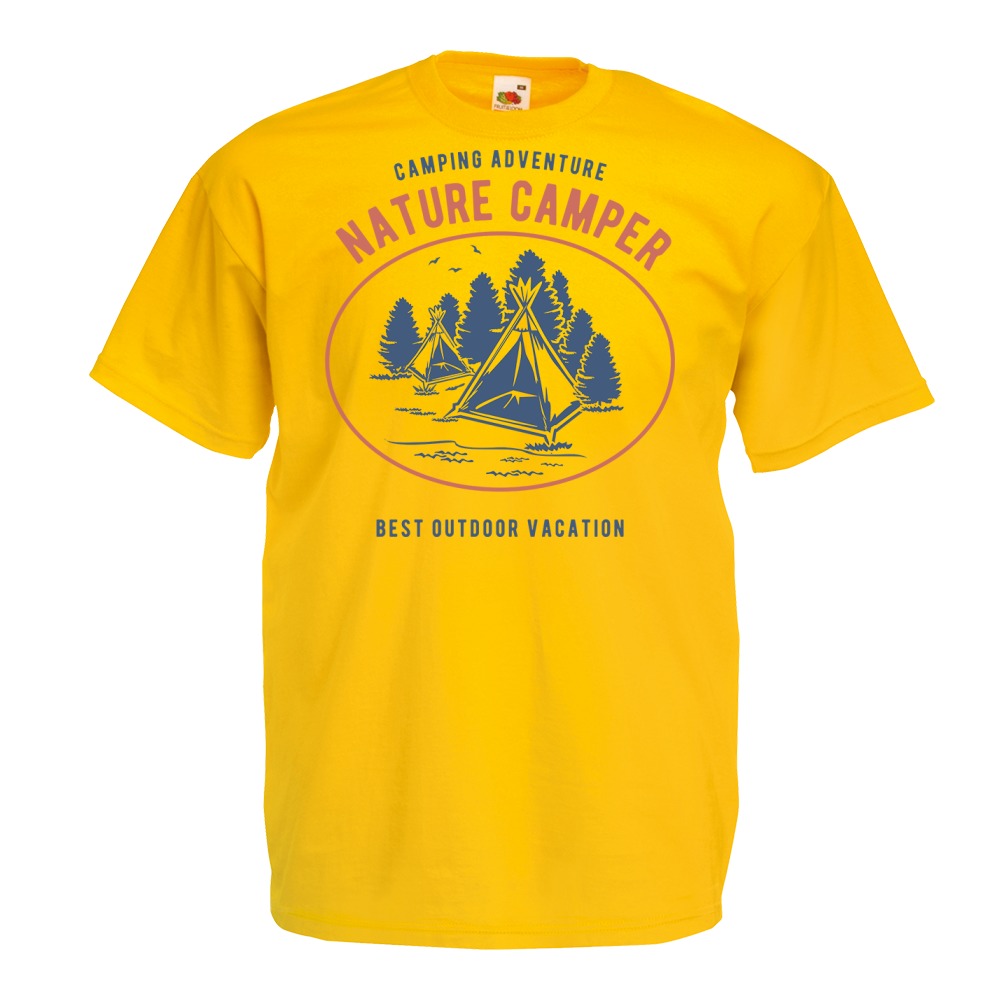 

Koszulka natura namiot las przygoda L żółta