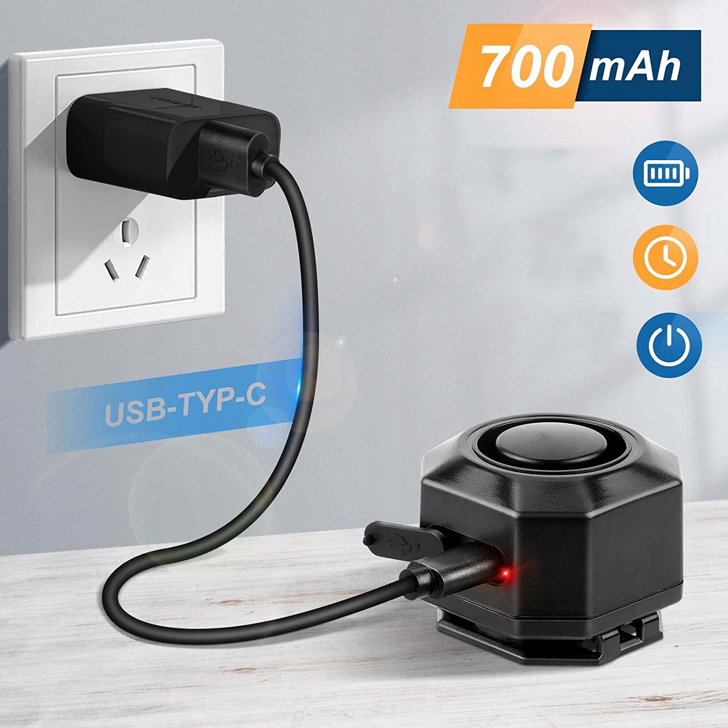 BEZPRZEWODOWY ALARM WIBRACYJNY, ALARM ANTYWŁAMANIOWY DO ROWERU, MOTOCYKLA Grubość 32 mm