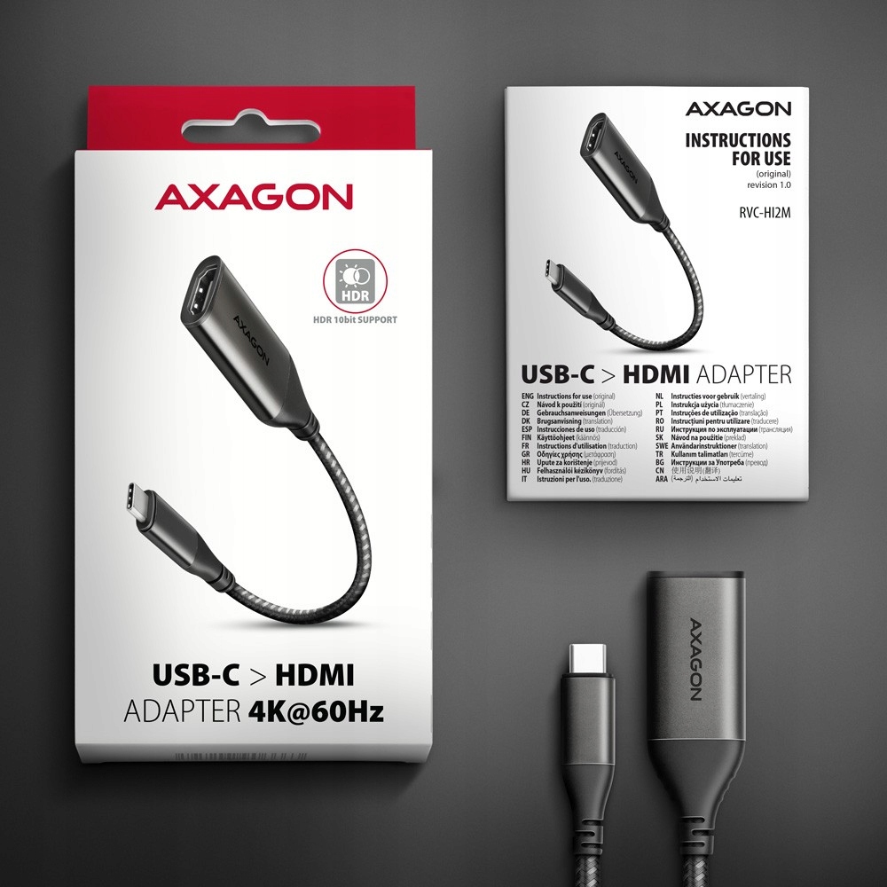 Kabel Adapter USB-C - HDMI 2.0 4K/60Hz 25cm Kod producenta RVC-HI2M