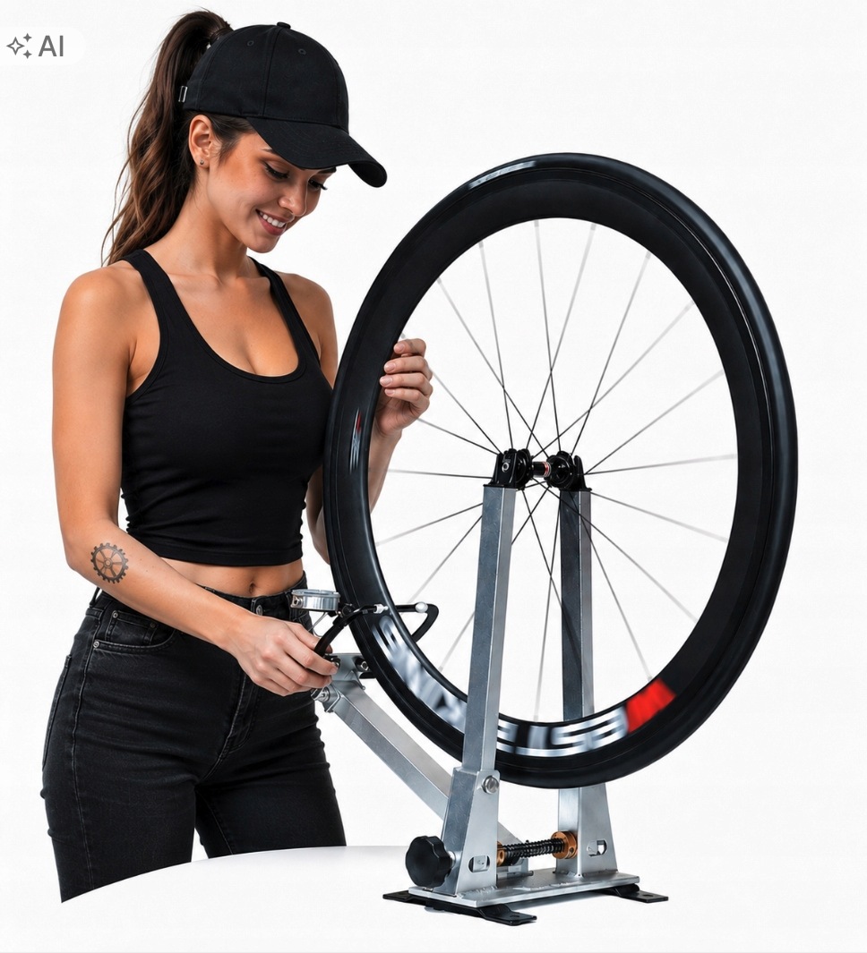 Centrownica rowerowa do kół obręczy Qr do centrowania 16-29" z zegarem
