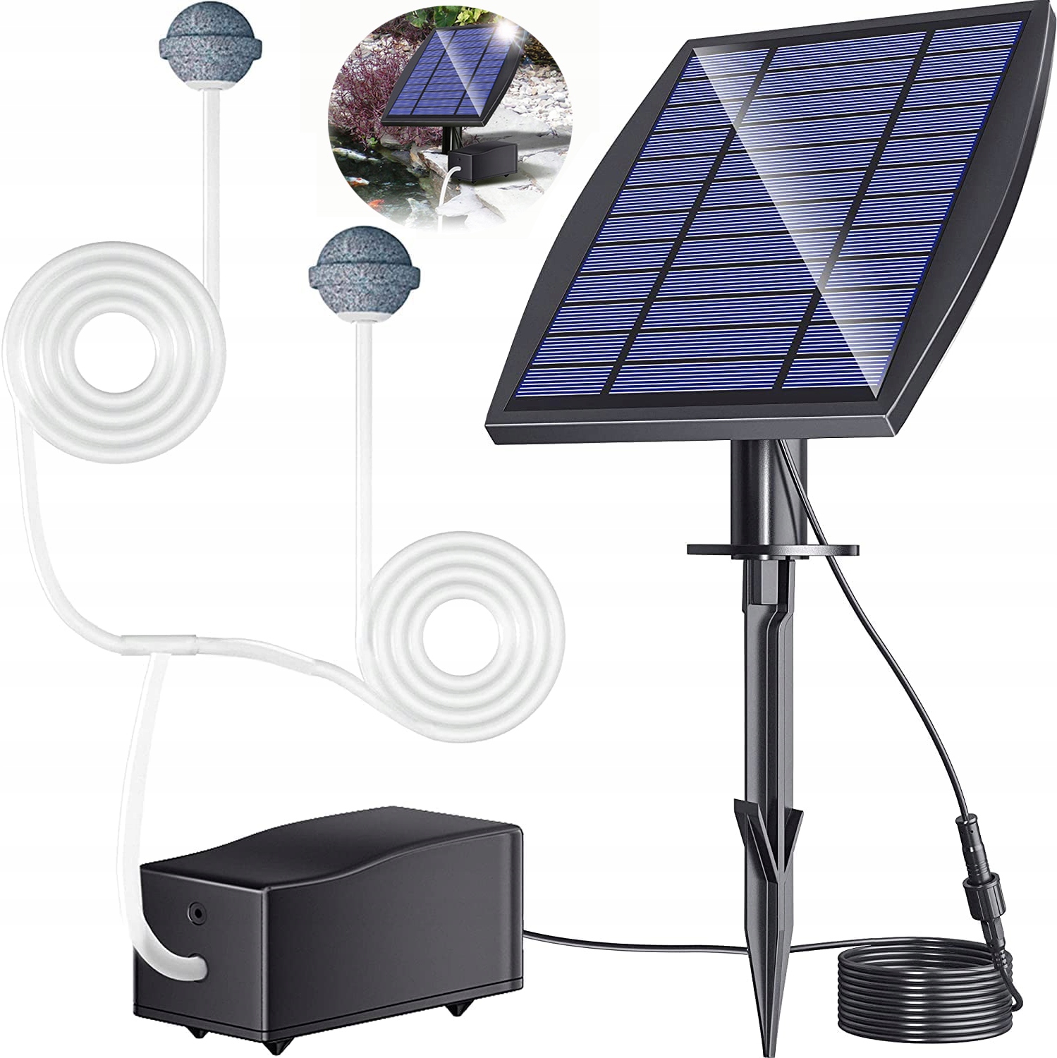 Solární Čerpadlo Provzdušňující Okysličovač Pro Cirkulaci Vody, Jezírko