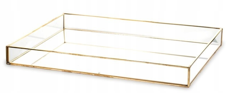 Taca szklana złota Rama 4x34x24 cm Marka Art-Pol