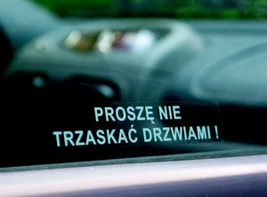 Naklejka "proszę Nie Trzaskać Drzwiami wz