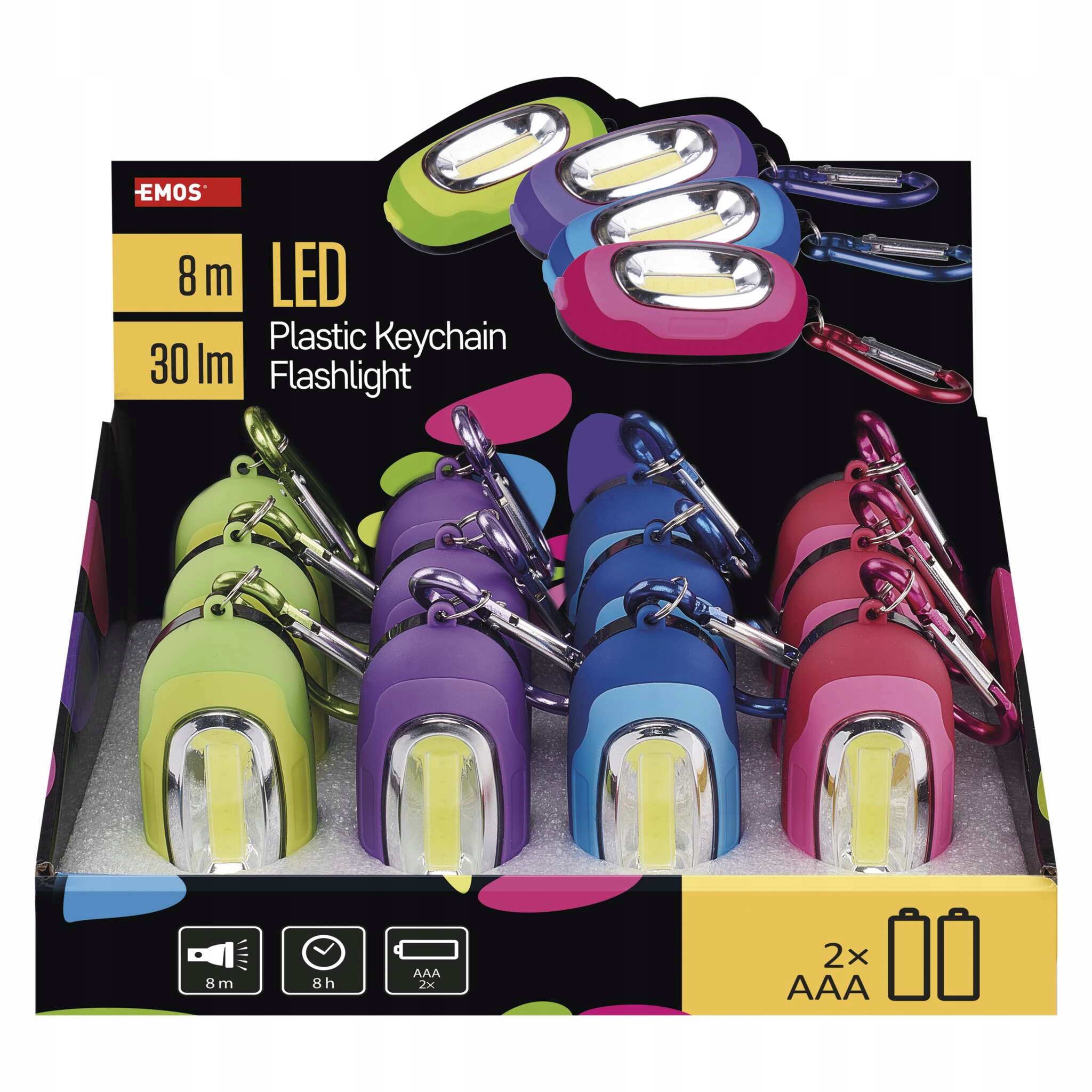 Latarka ręczna Cob Led P3887, 30 lm, 2x Aaa, 12 szt., pudełko
