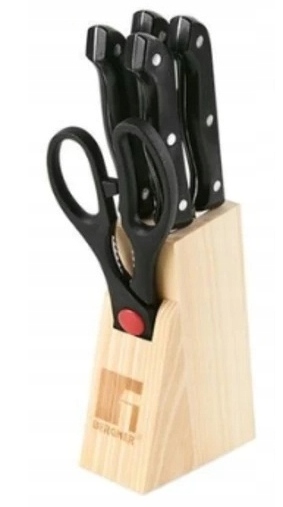 

Bergner komplet noży i nożyczki w drewnianym bloku