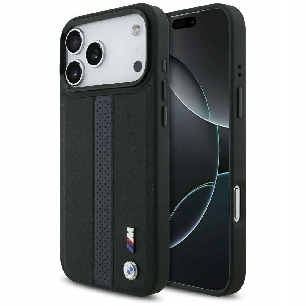 Pouzdro Bmw M Perforated Stripe Logo MagSafe na iPhone 17 Pro Max modré