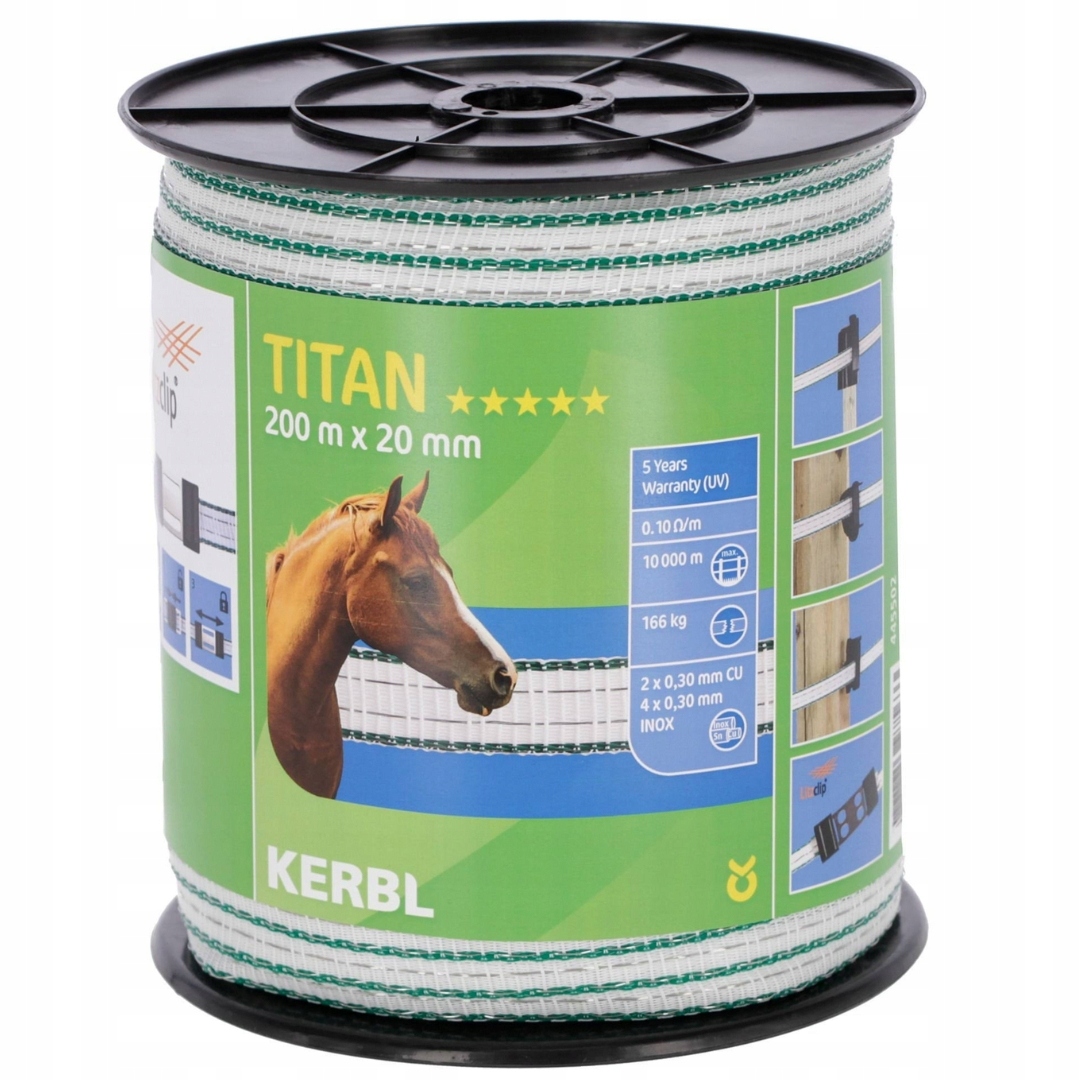 Páska Titan 20 mm 200 m Pastuch bílo-zelená Pastuch