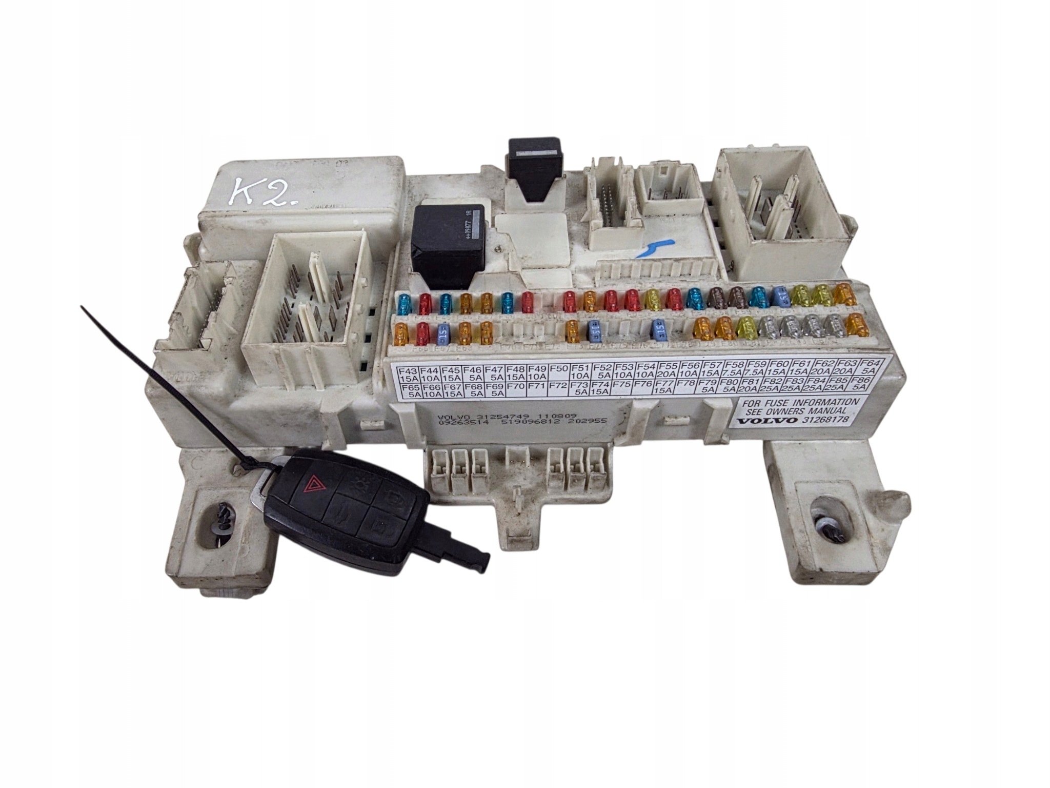 VOLVO C30 S40 V50 fuse box BSI + key 31254749