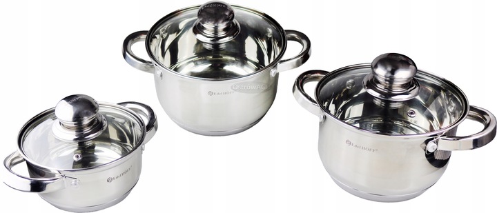 

Mały Zestaw Garnków Srebrny Indukcja Gaz 6 El.