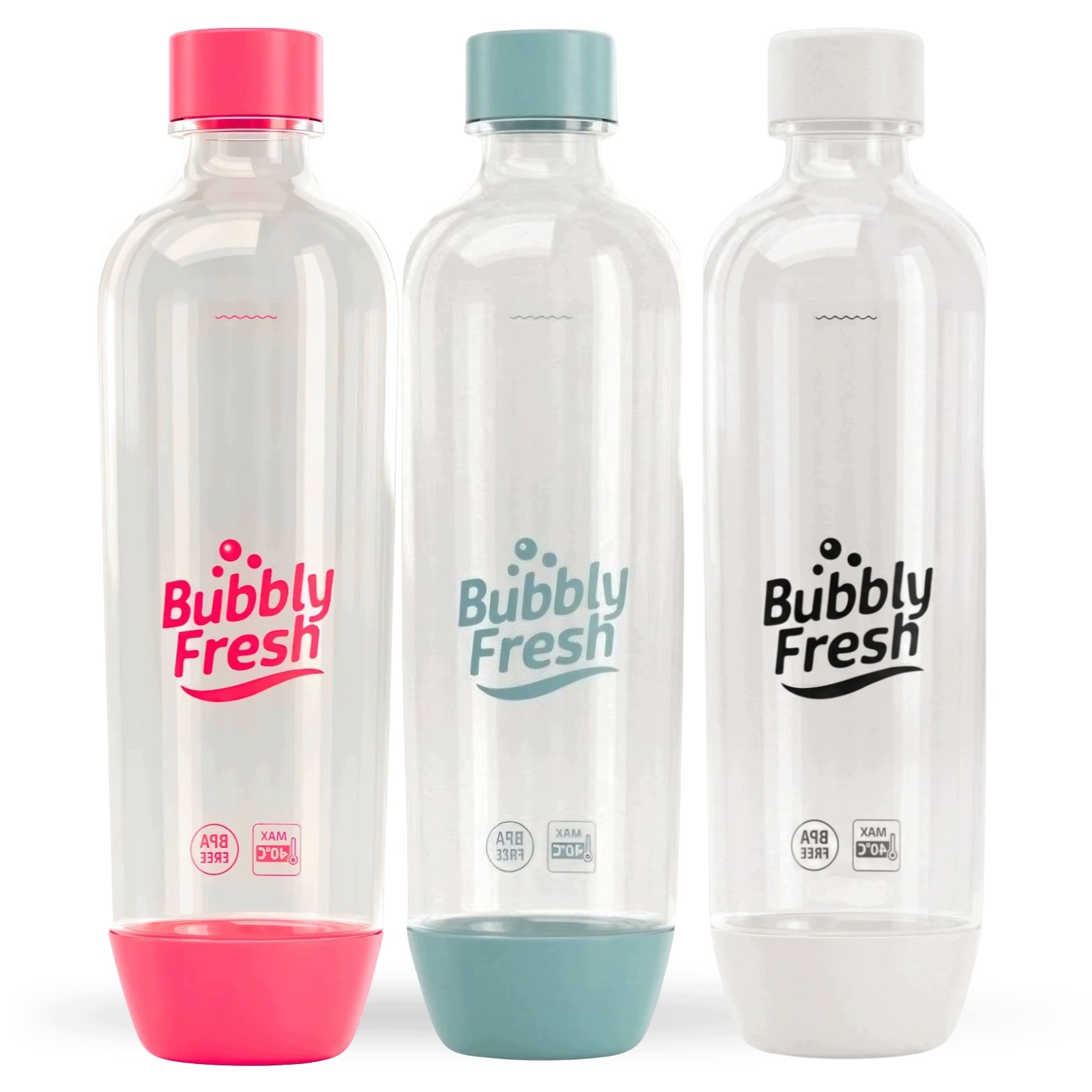 3 láhve BubblyFresh na vodu do výrobníku sody SodaStream 3 x 1 l