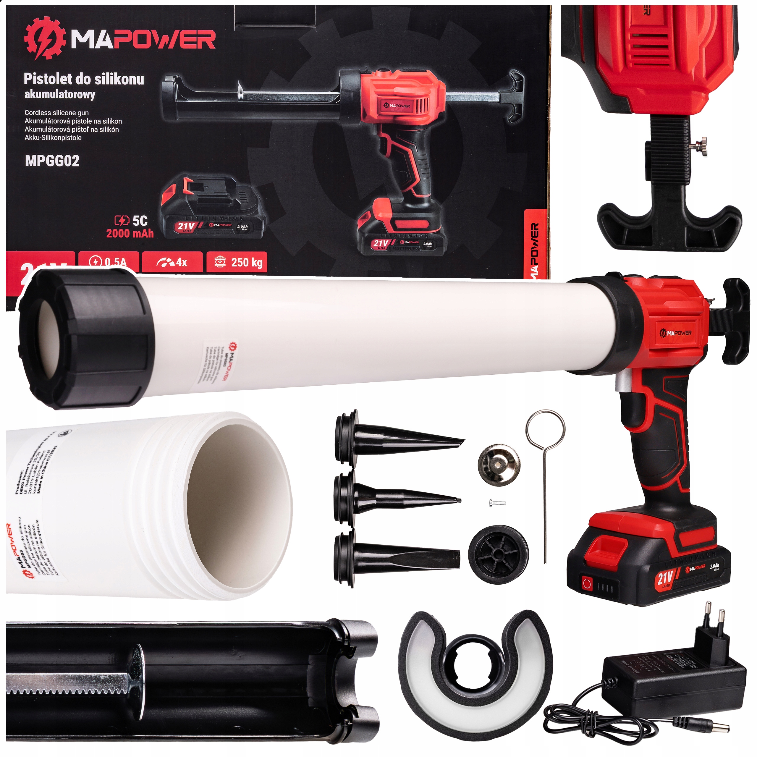 Pistole Na Silikon Akumulátorový Odšťavňovač Lepidla 2.0 Ah Mapower