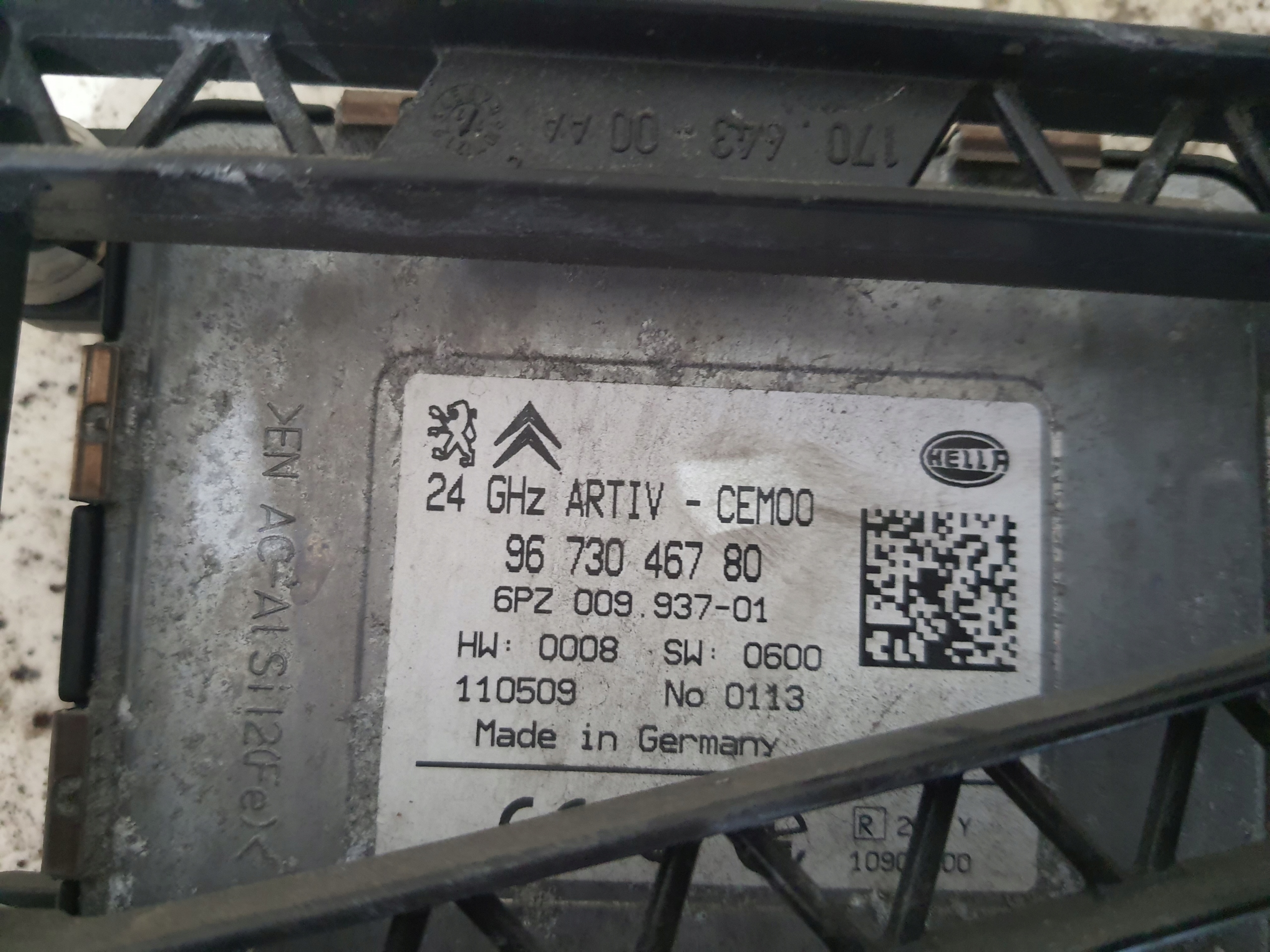 PEUGEOT RADAR sensor 9673046780
