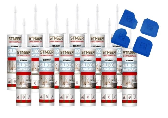 12 x sanitární silikon Bezbarvý voděodolný proti plísním 4 kostky