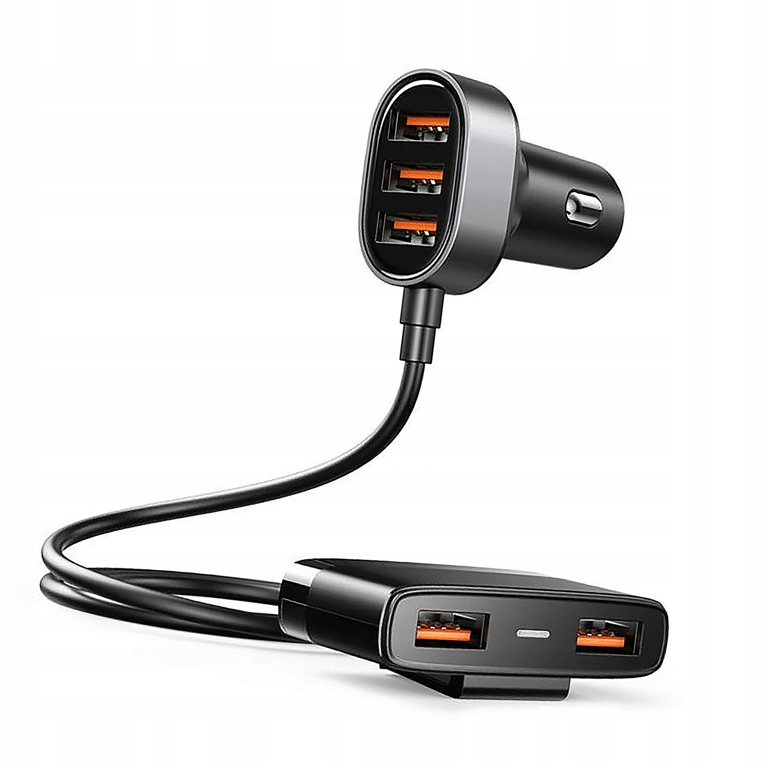 Joyroom szybka ładowarka samochodowa 5x Usb 6,2 A z przedłużaczem czarny