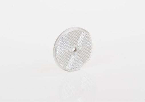 Odblask biały fi60 z otworem montażowym