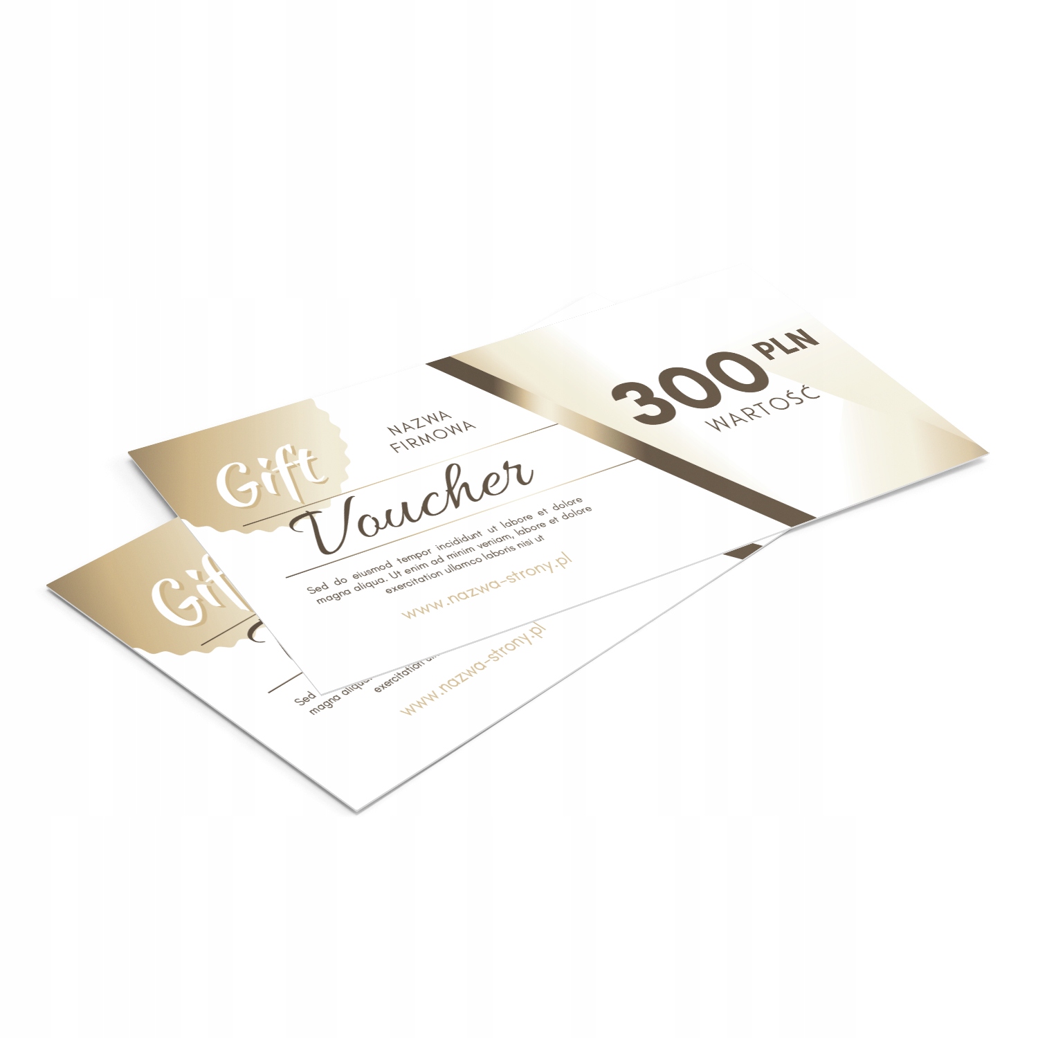 Vouchery prezentowe luksusowe MAT 99x210mm 350g PROJEKT W CENIE 50 sztuk Marka inny