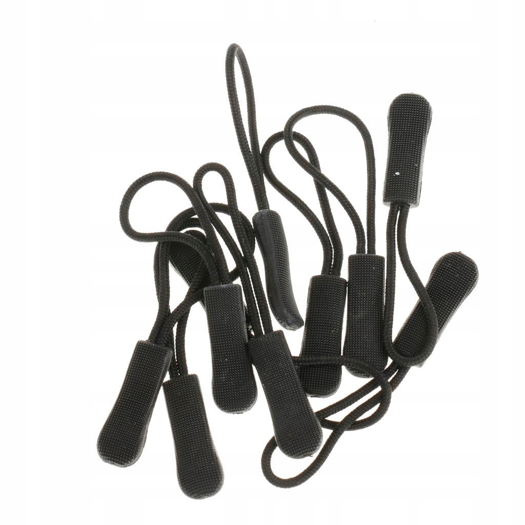 Zipper Pull Cord Zip Rope Ends Lock Zip Puller Zip Fastener Black