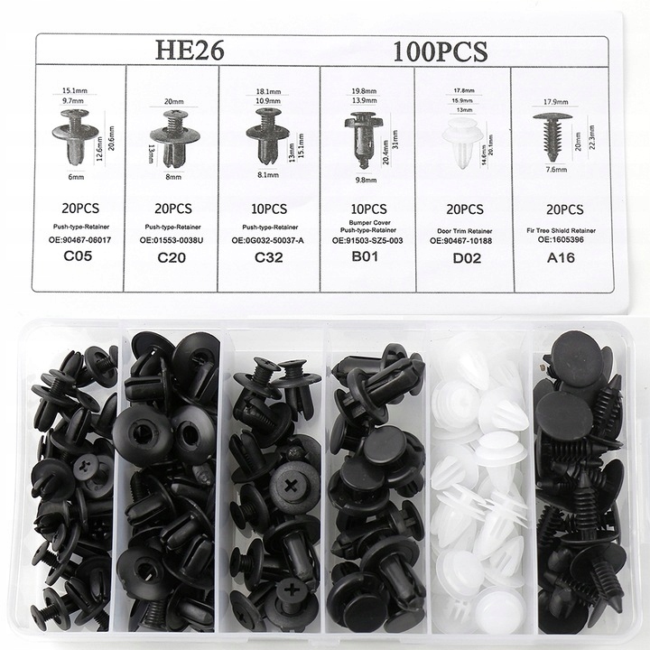SPINKI TAPICERKI ZESTAW SPINEK KLIPSY SAMOCHODOWE Marka bez marki