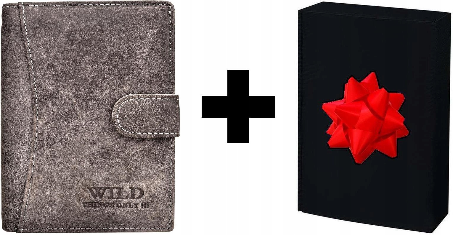 Šedá kožená pánská peněženka na zip Vertikální mládežnická Elegantní Wild