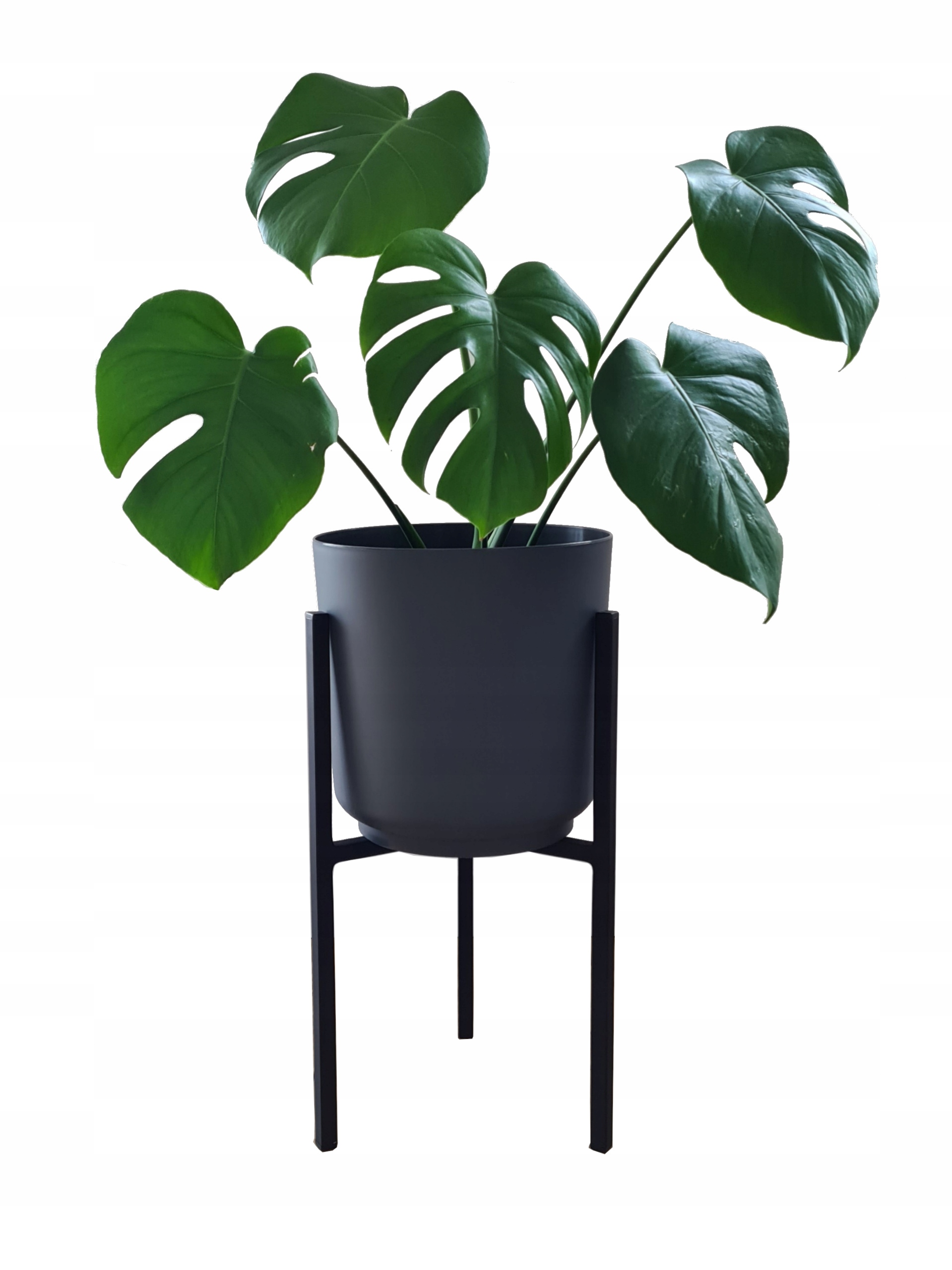 KWIETNIK STOJAK NA ROŚLINY Z OSŁONKĄ DONICĄ DWUSTRONNY KWIATY CZARNY LOFT