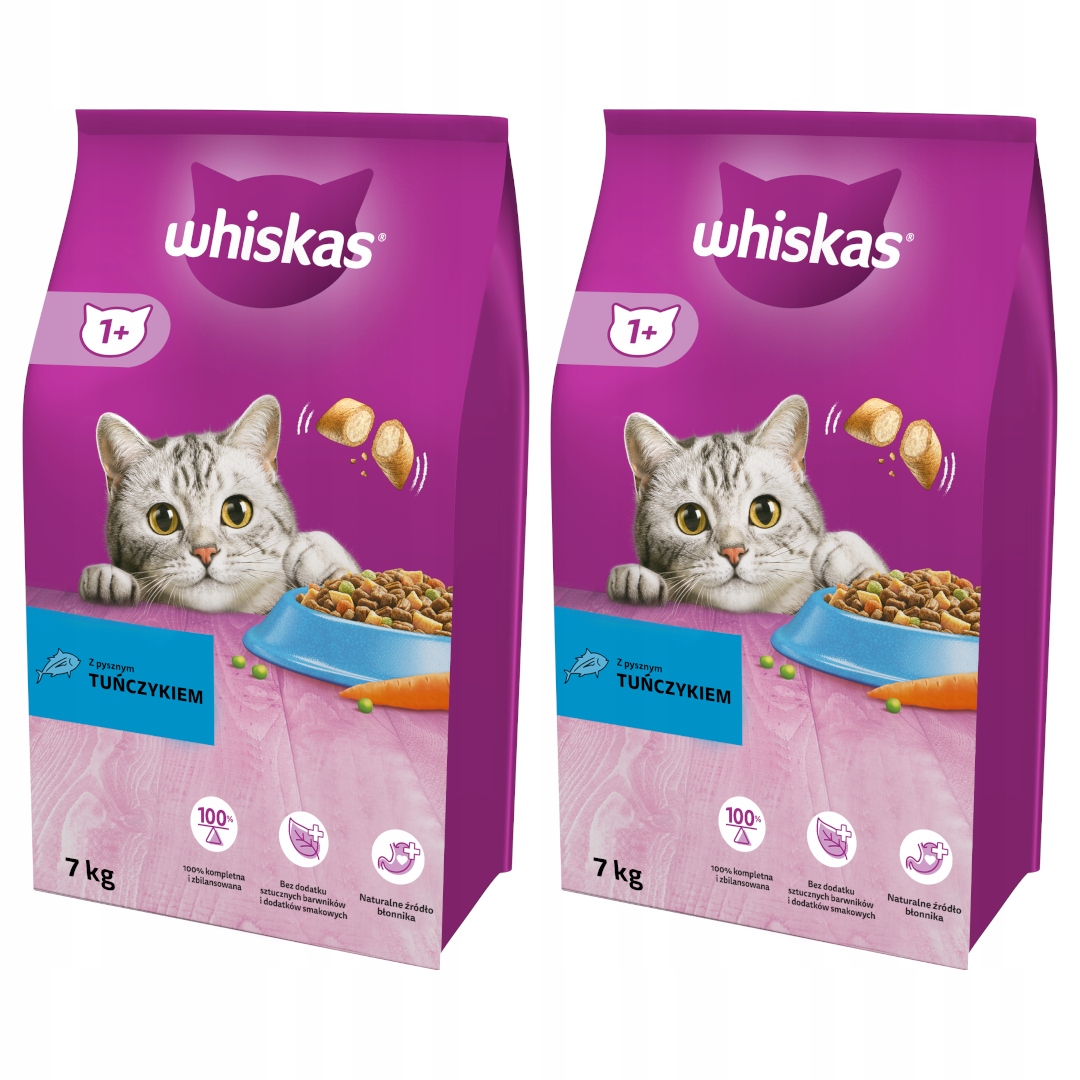 Levně Whiskas Adult S Tuňákem Suché Krmivo Pro Kočky 2x7 kg