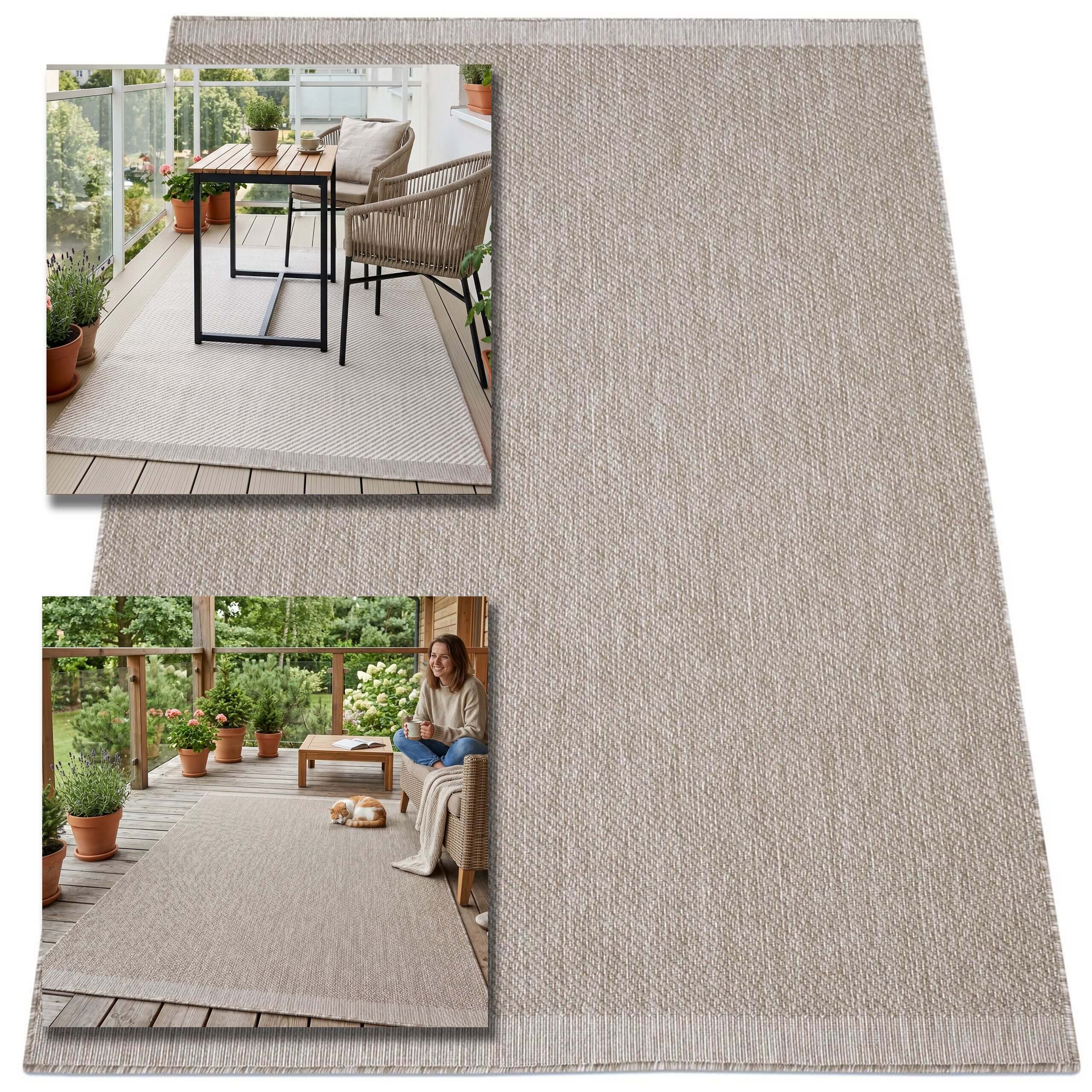 Koberec Venkovní Koberec 140X200, Voděodolný, Zahradní, Na Terasa Balkon, Podložka