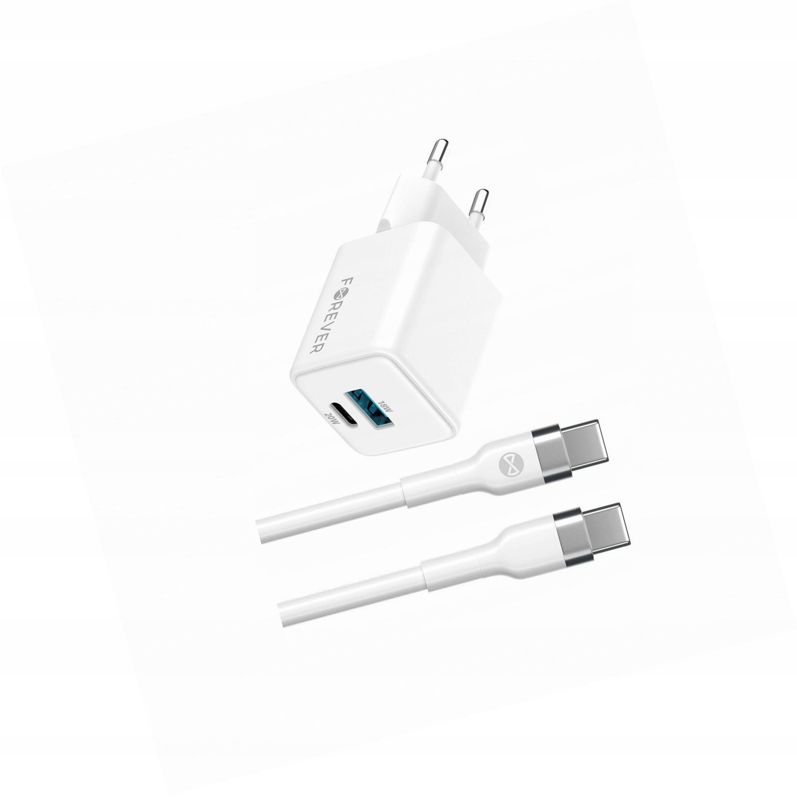 Szybka ładowarka GaN 20W 2 wejścia Usb i Usb-c z kablem do OnePlus 8T 5G