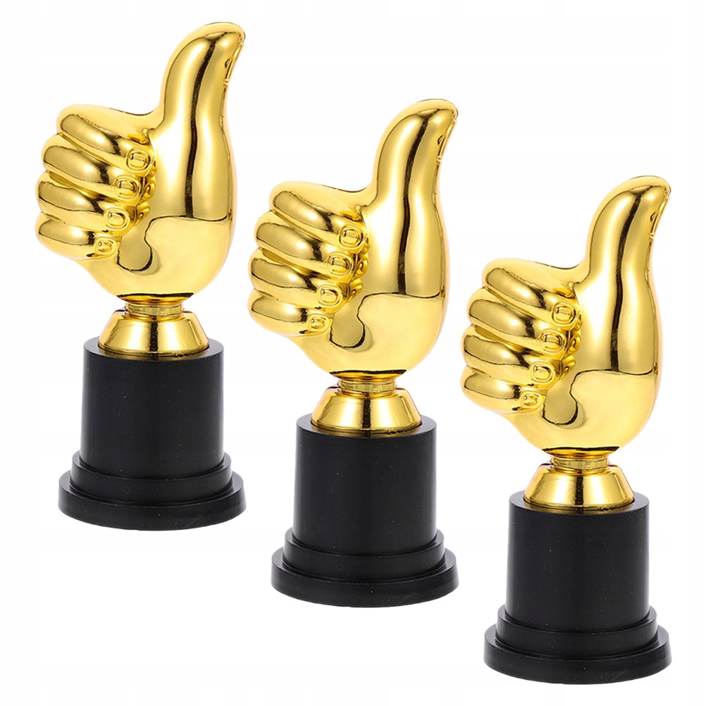 3SZT Kolorowe Plastikowe Trofea Kciuk Dekoracja Konkursowa