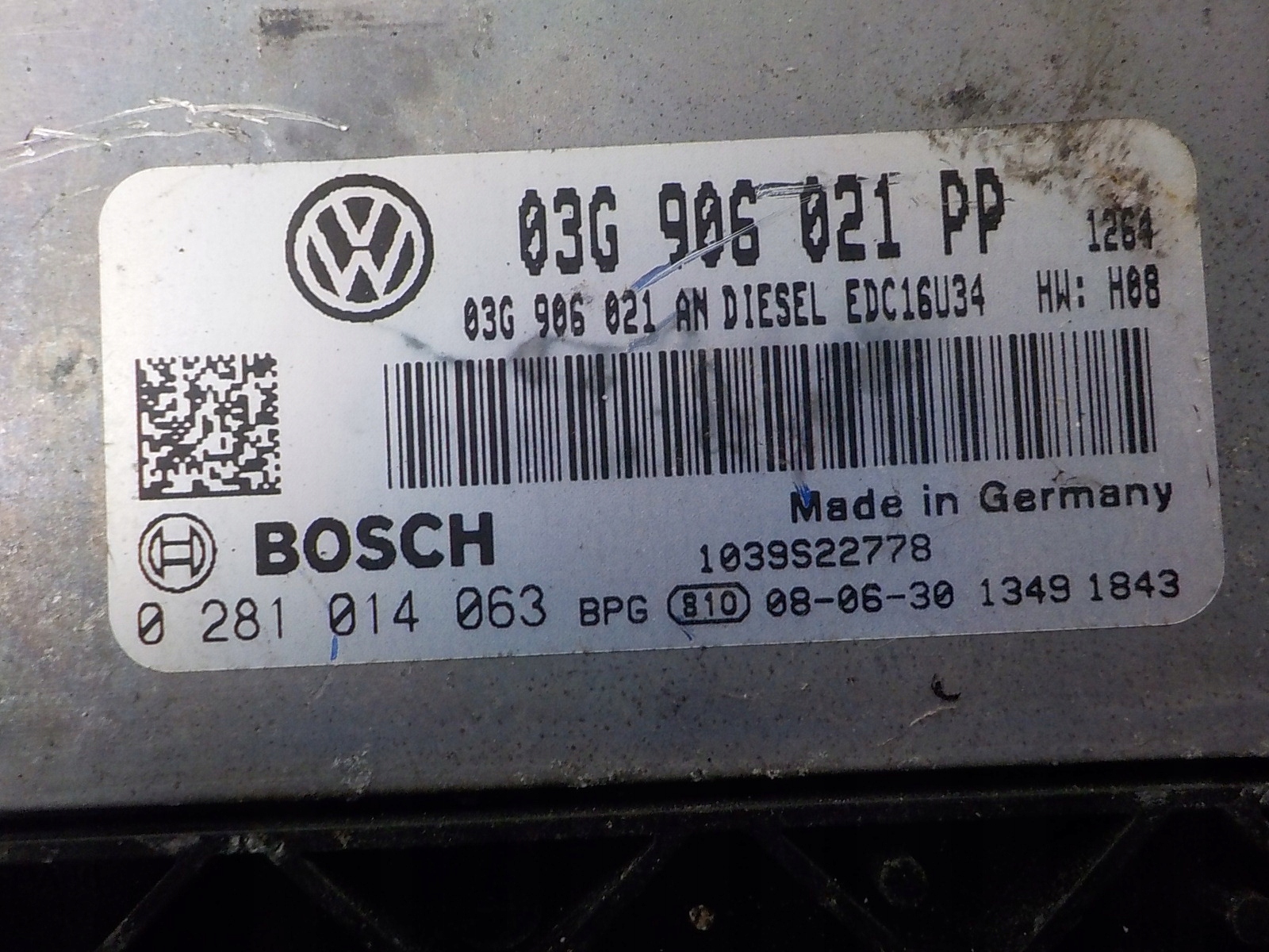 VW Computer Bedienteil 03G906021PP 0281014063