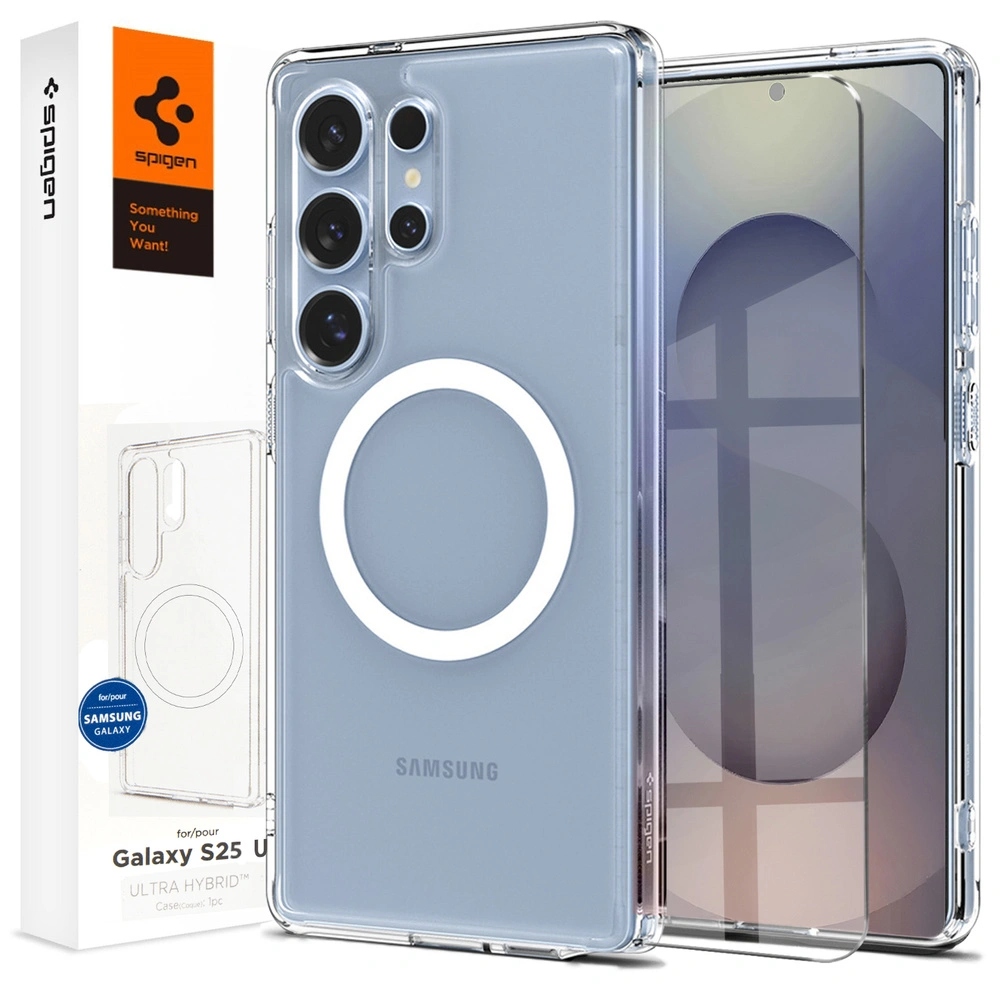 Pouzdro s MagSafe Spigen pro Samsung Galaxy S25 Ultra, Ultra Hybrid Sklo 9H