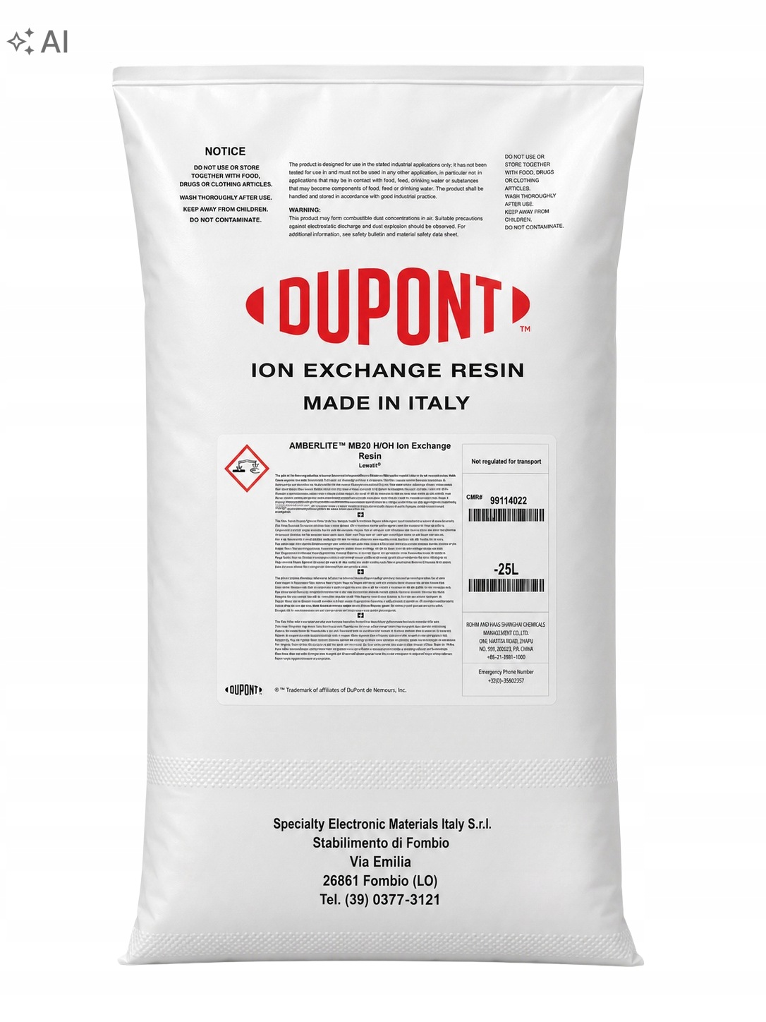 Demineralizující iontoměničová pryskyřice DuPont AmberLite MB20