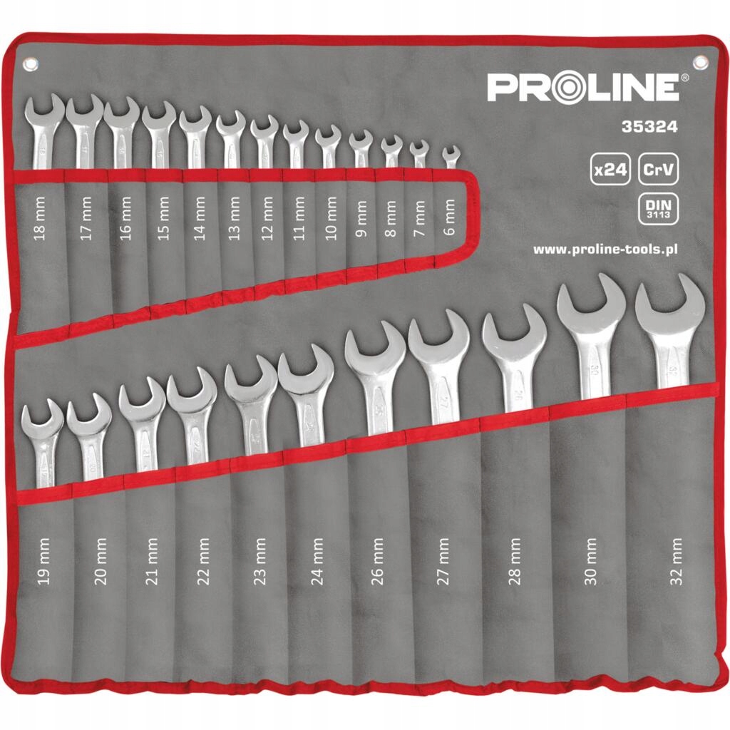 Klucze oczkowo-płaskie Zestaw 24 elementów (6-32mm) Proline 35324