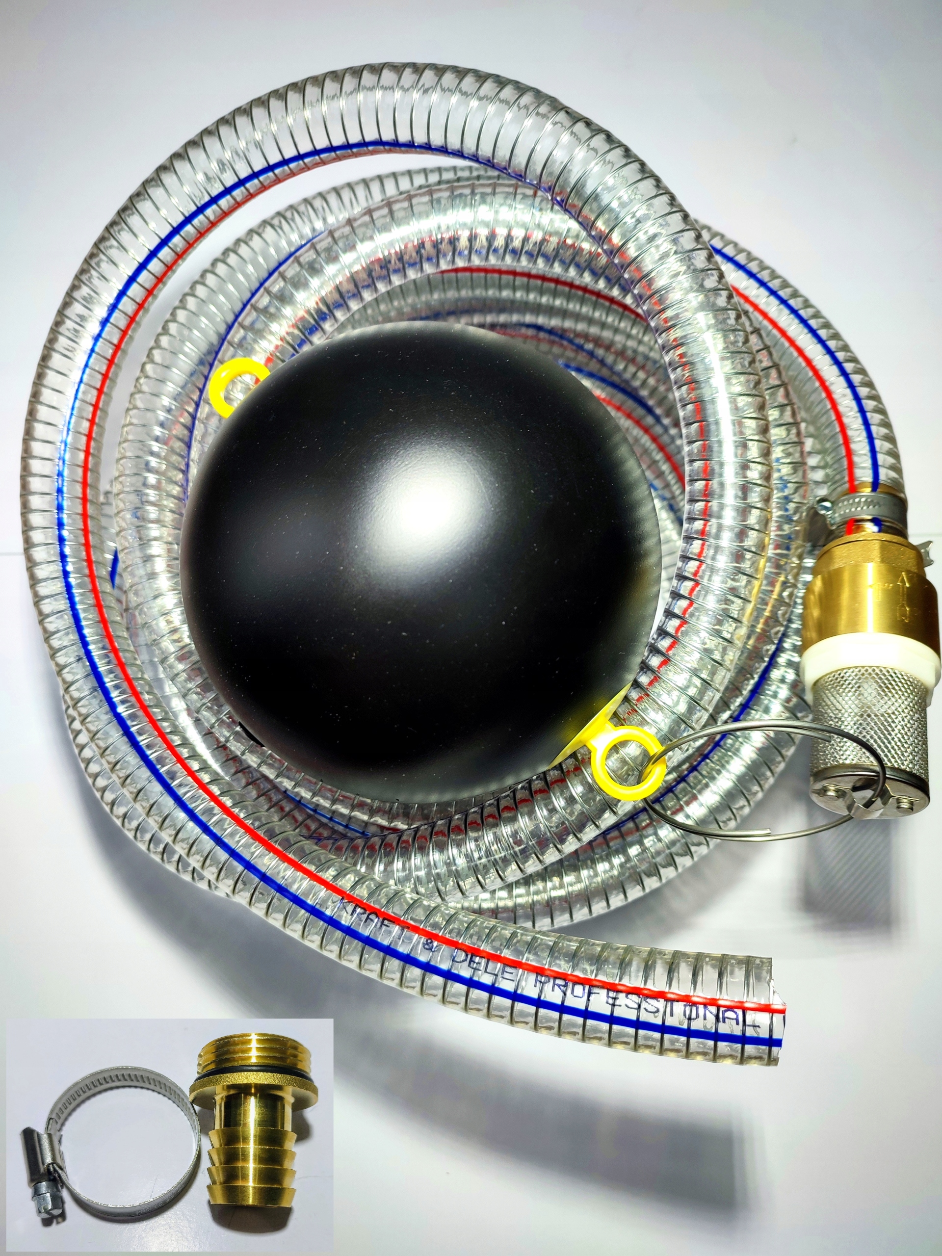 Wąż Ssący 8m 1 Cal Do Pomp Mosiężny Zawór Zwrotny Pływak Z Koszem Ssawnym