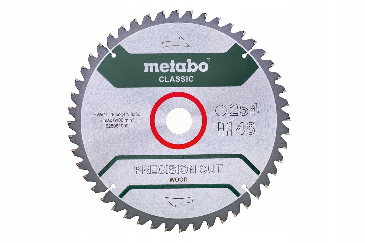 

Metabo Piła tarczowa do drewna 254x2,4x30 Z48 Neg.