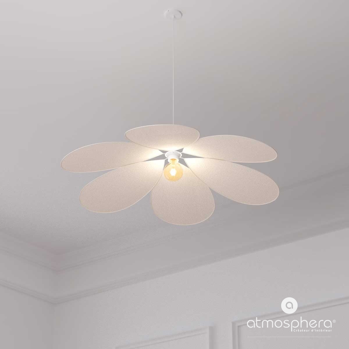 LAMPA SUFITOWA BEŻOWA Z LNU I STALI NOWOCZESNA STYLOWA NAYA ŚR 72 CM Liczba punktów światła 1