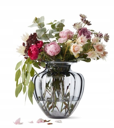 PIĘKNY WAZON, SZKŁO SZARE ELEGANCKI KSZTAŁT 27 cm Kod producenta 404.421.95