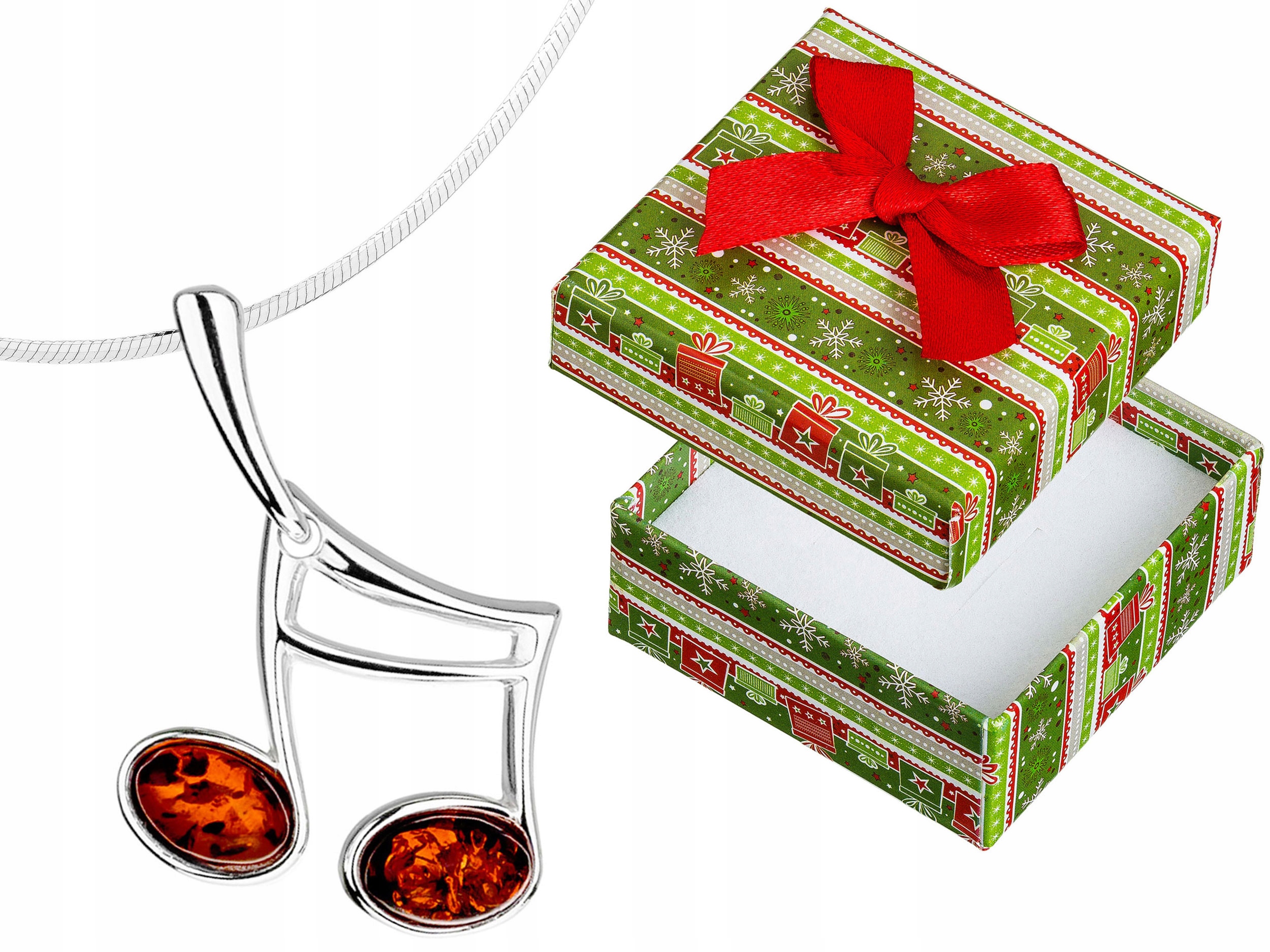 Dlouhý Stříbrný Dámský Náhrdelník Notička Šestnáctka s Jantarem Stříbro 65 cm