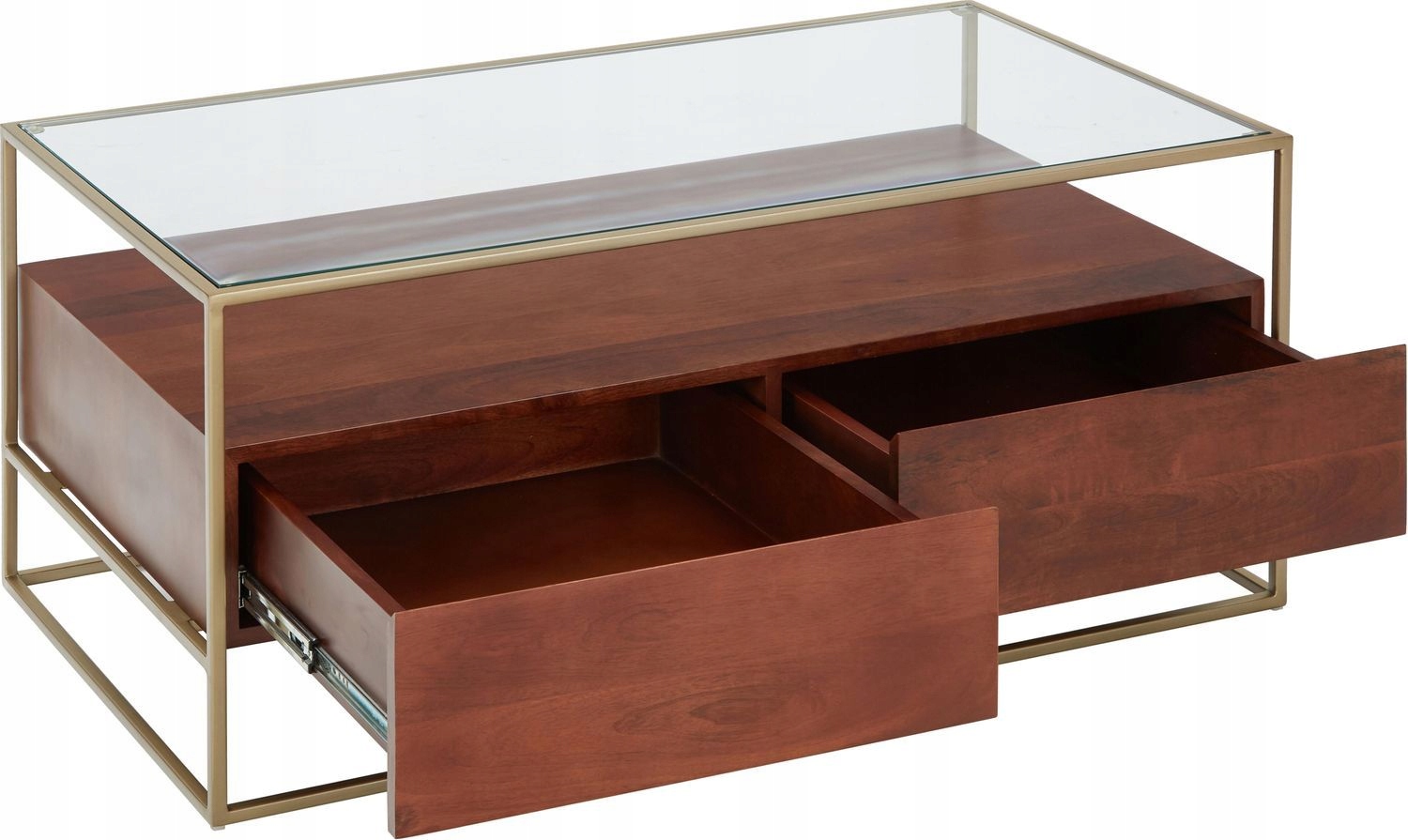 Westwing Stolik kawowy Theodor 100 x 45 x 55 cm drewno mango złoty