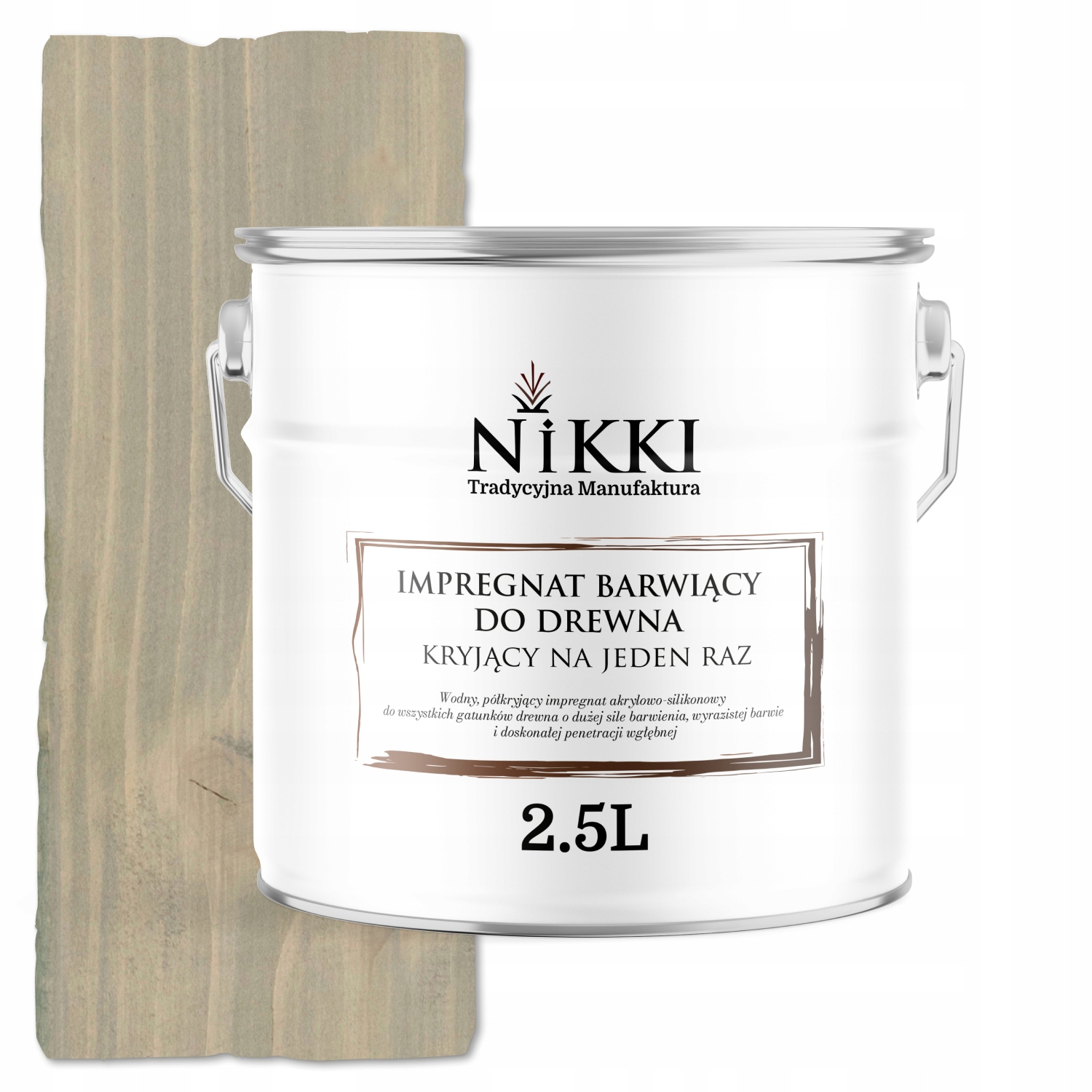 Impregnace Na Dřevo Extra Lazura Krycí Najednou Šedá Světlá 2,5 L