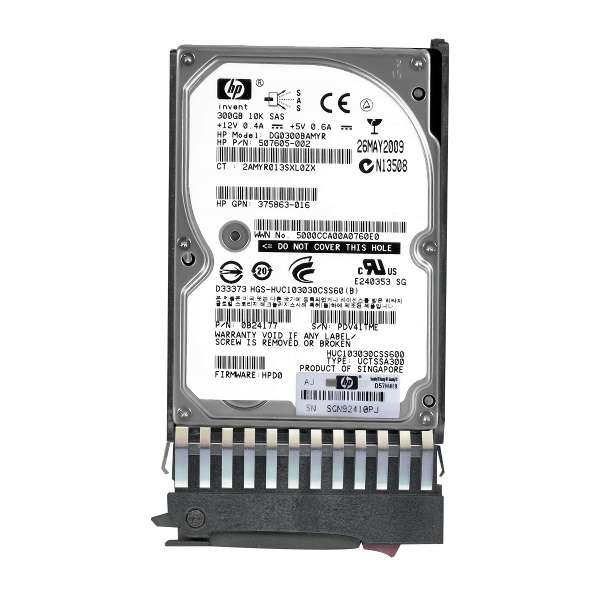 Hp 507605-002 300GB 10K 64MB SAS-2 2.5'' DG0300BAMYR