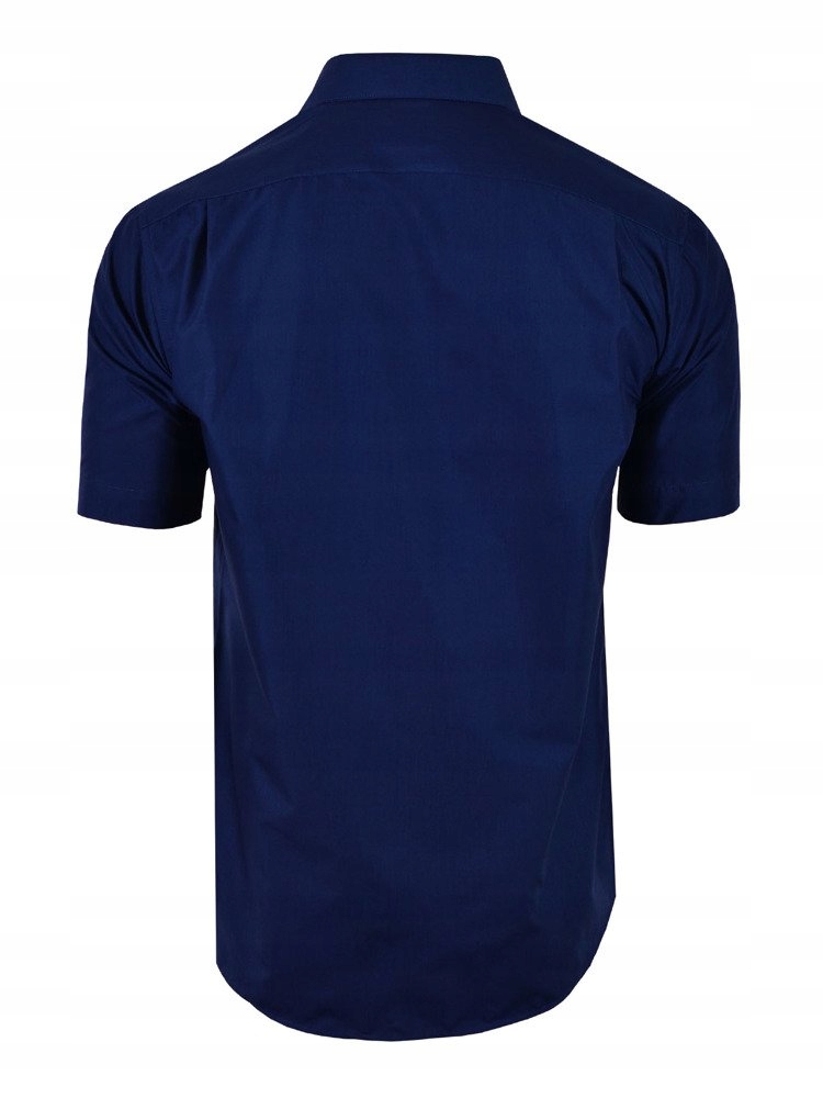 47/48 KOSZULA GŁADKA GRANATOWA KRÓTKI RĘKAW DUŻA Rozmiar kołnierzyka 47