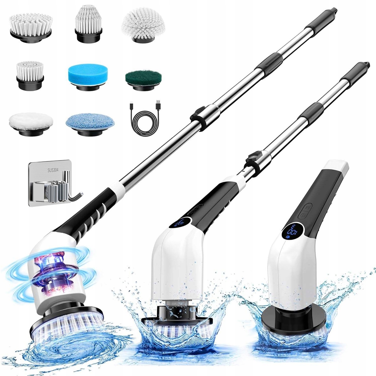 Levně 8V1 Bezdrátový Elektrický Rotační Kartáč Pro Úklid Mopu