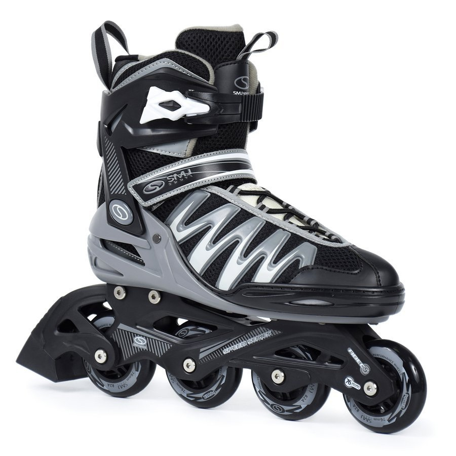 Rolki męskie Smj sport PW-150N szare fitness rekreacyjne 76 mm ABEC-5 Pu 44