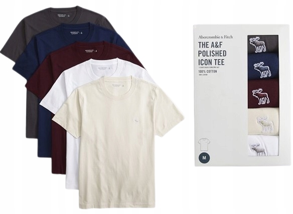 5 x tričko Abercrombie Hollister tričko XL 5PAK polished