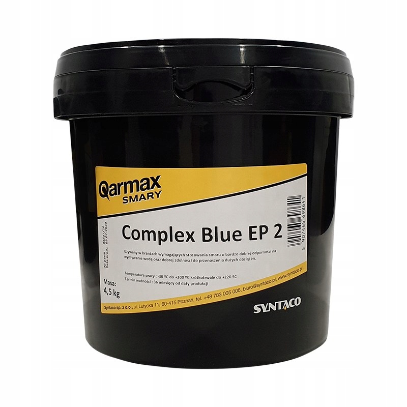 

Smar Do Łożysk Complex Blue EP-2 Qarmax 4,5kg